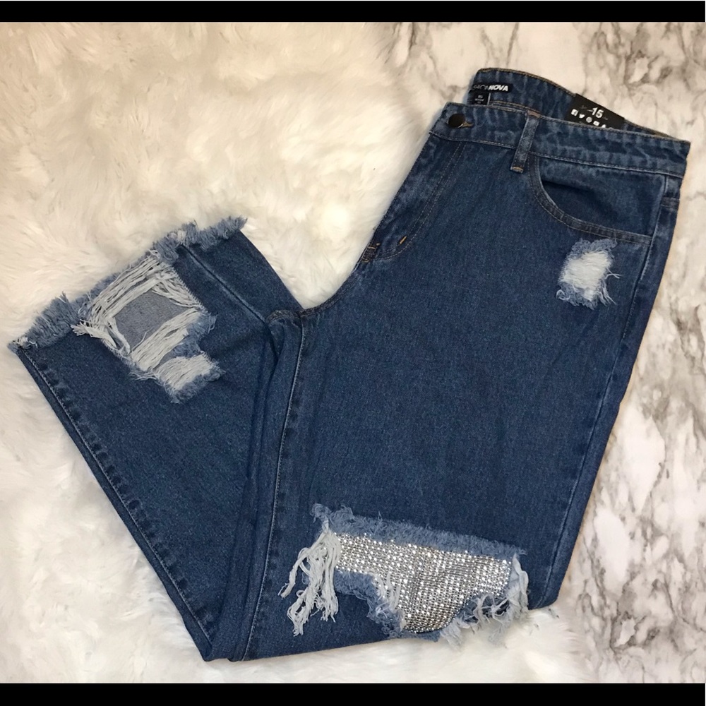 Distressed jeans